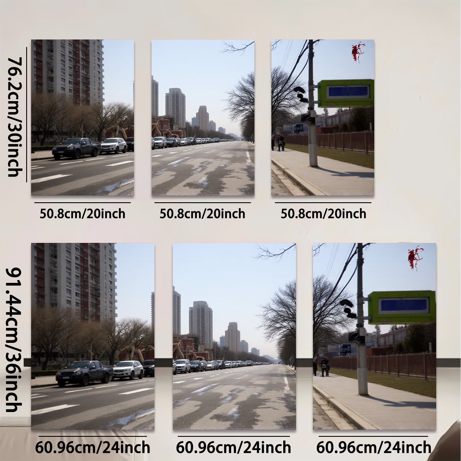 2D flat 1pc City Street View Modern Wall Art Canvas Prints for Living Room Bedroom Office Decor Farmhouse Style Gallery Wrapped Timeless Aesthetic