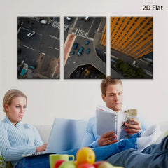 2D flat 1pc Cityscape Aerial View Modern Wall Art Living Room Bedroom Decor Gallery Wrapped Canvas Prints for Home Office Coastal Farmhouse Style