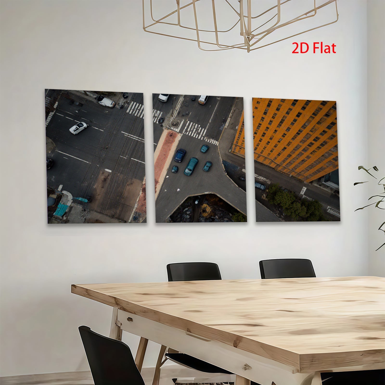 2D flat 1pc Cityscape Aerial View Modern Wall Art Living Room Bedroom Decor Gallery Wrapped Canvas Prints for Home Office Coastal Farmhouse Style