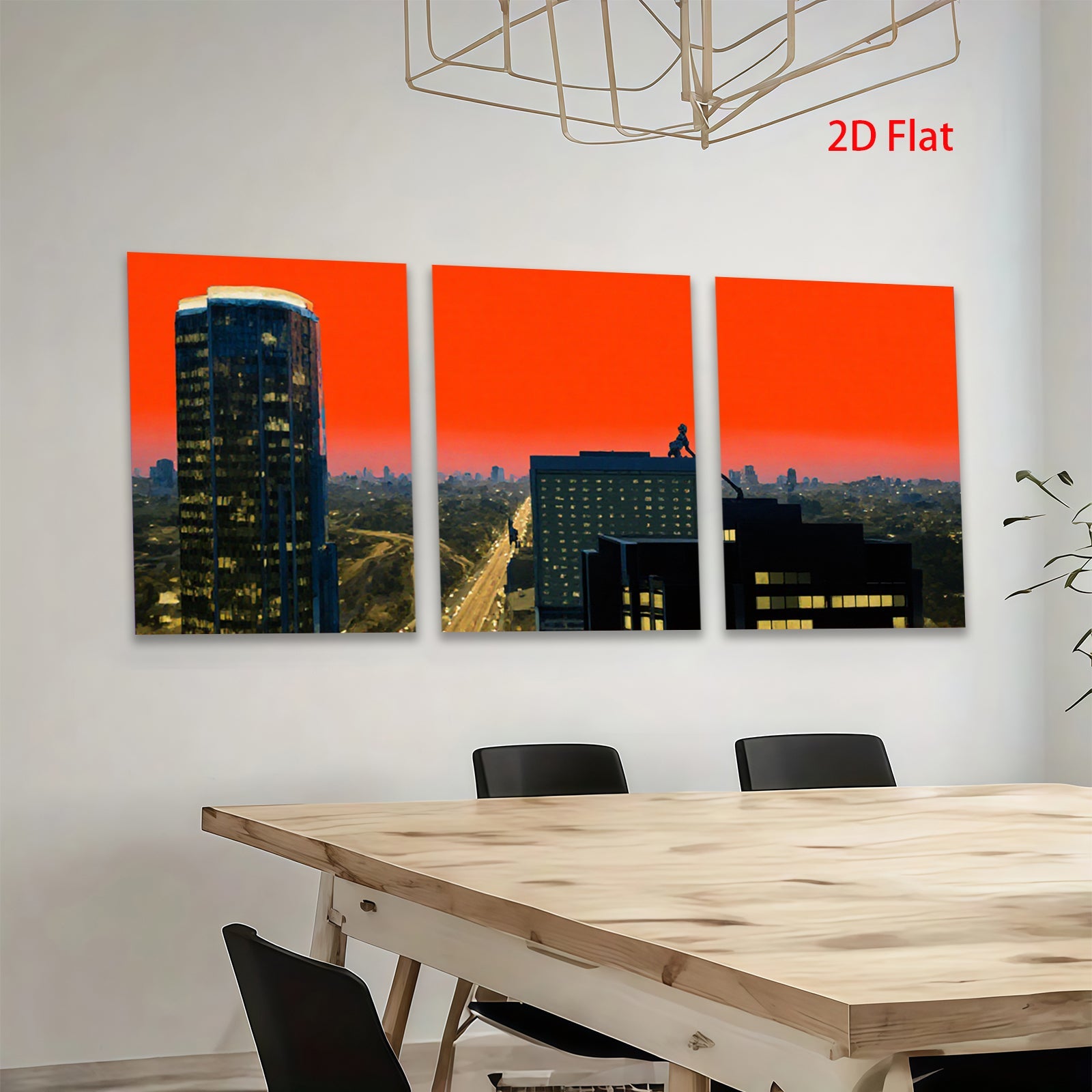 2D flat 1pc Cityscape Skyline Dusk View Modern Wall Art Living Room Bedroom Decor Gallery Wrapped Canvas Prints Ready To Hang Farmhouse Coastal Aesthetic