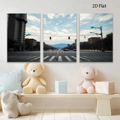2D flat 1pc Cityscape Street View Modern Wall Art Living Room Bedroom Decor Gallery Wrapped Canvas Prints Ready to Hang Farmhouse Aesthetic Coastal Vibe