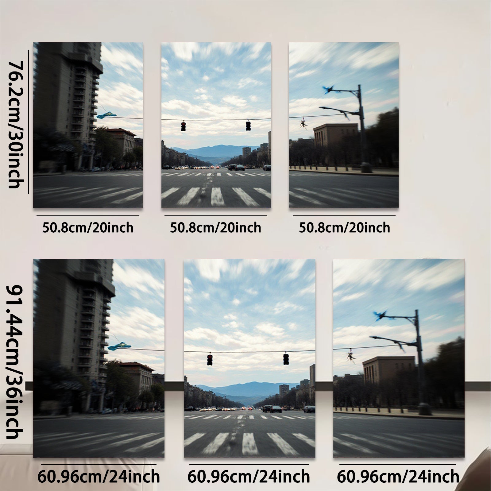 2D flat 1pc Cityscape Street View Modern Wall Art Living Room Bedroom Decor Gallery Wrapped Canvas Prints Ready to Hang Farmhouse Aesthetic Coastal Vibe