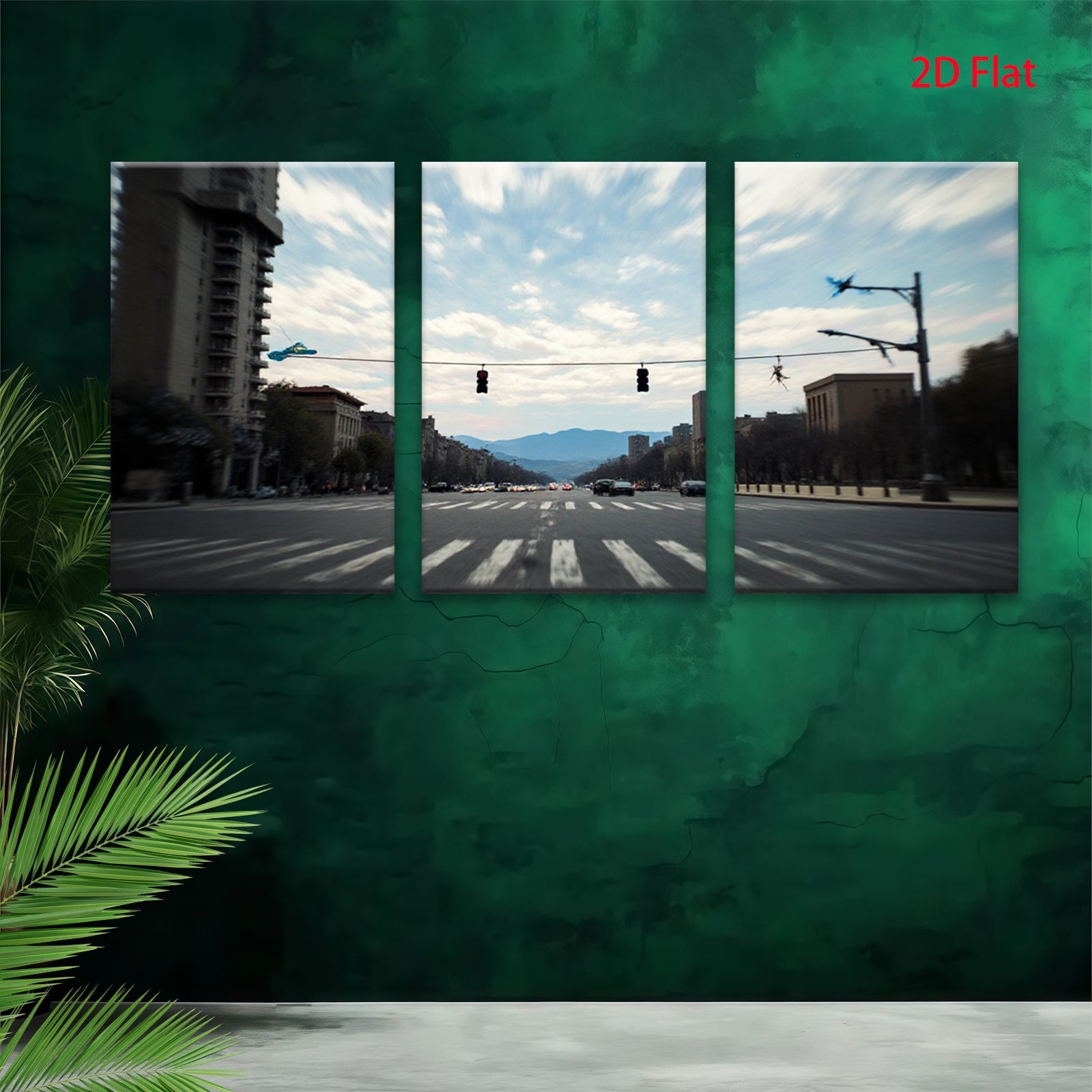 2D flat 1pc Cityscape Street View Modern Wall Art Living Room Bedroom Decor Gallery Wrapped Canvas Prints Ready to Hang Farmhouse Aesthetic Coastal Vibe