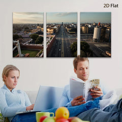 2D flat 1pc Cityscape View Downtown Streets Modern Wall Art Living Room Bedroom Decor Gallery Wrapped Canvas Prints Ready to Hang Farmhouse Style