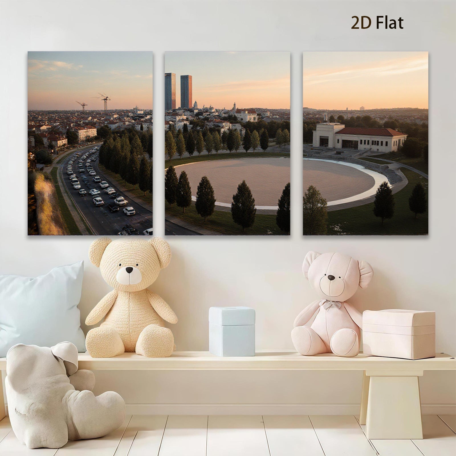 2D flat 1pc Cityscape View Modern Wall Art Living Room Bedroom Decor Farmhouse Style Canvas Prints Inspirational Home Artwork Trending Now Gallery Wrapped