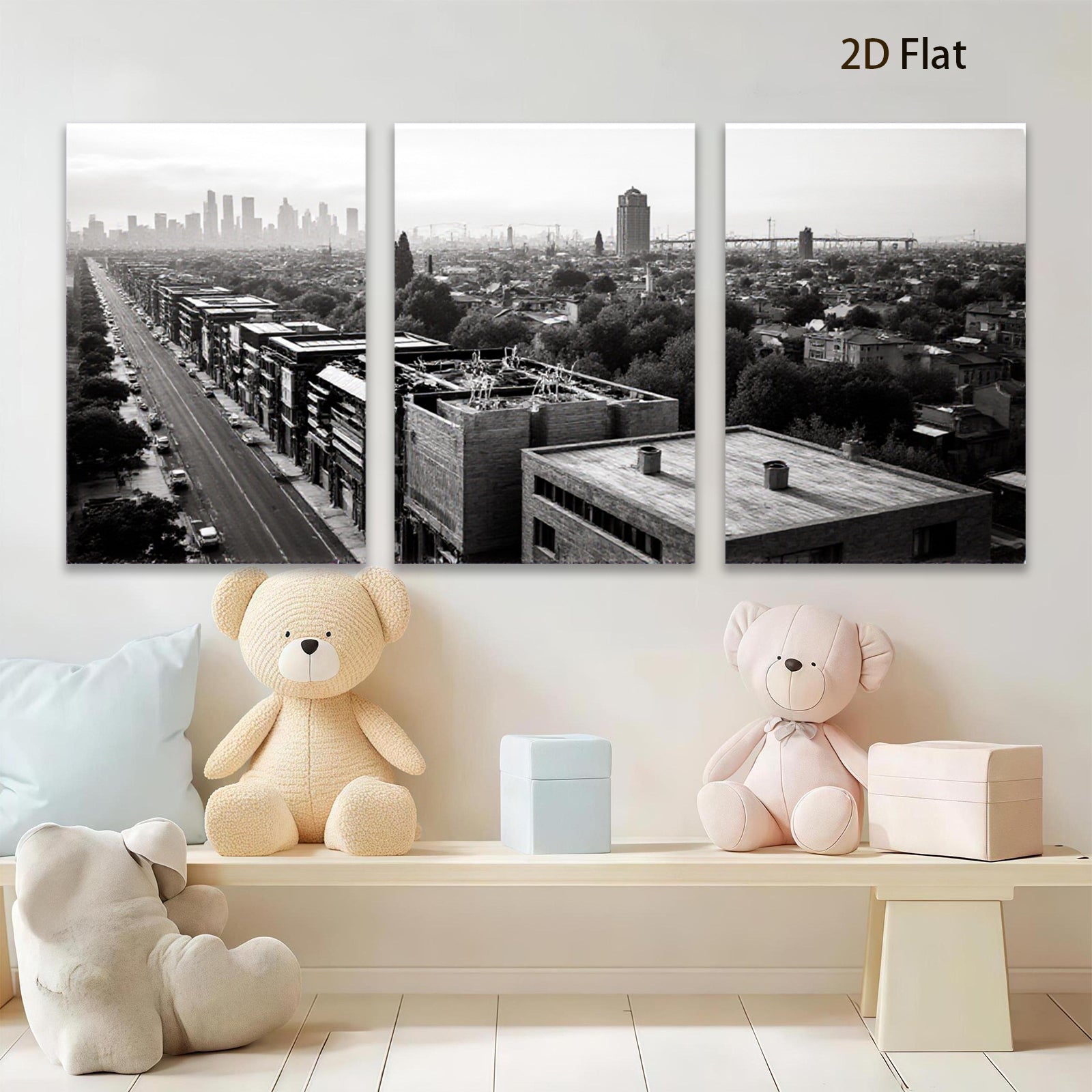 2D flat 1pc Cityscape View Modern Wall Art Living Room Bedroom Home Decor Farmhouse Style Canvas Prints Large Size Trending Now