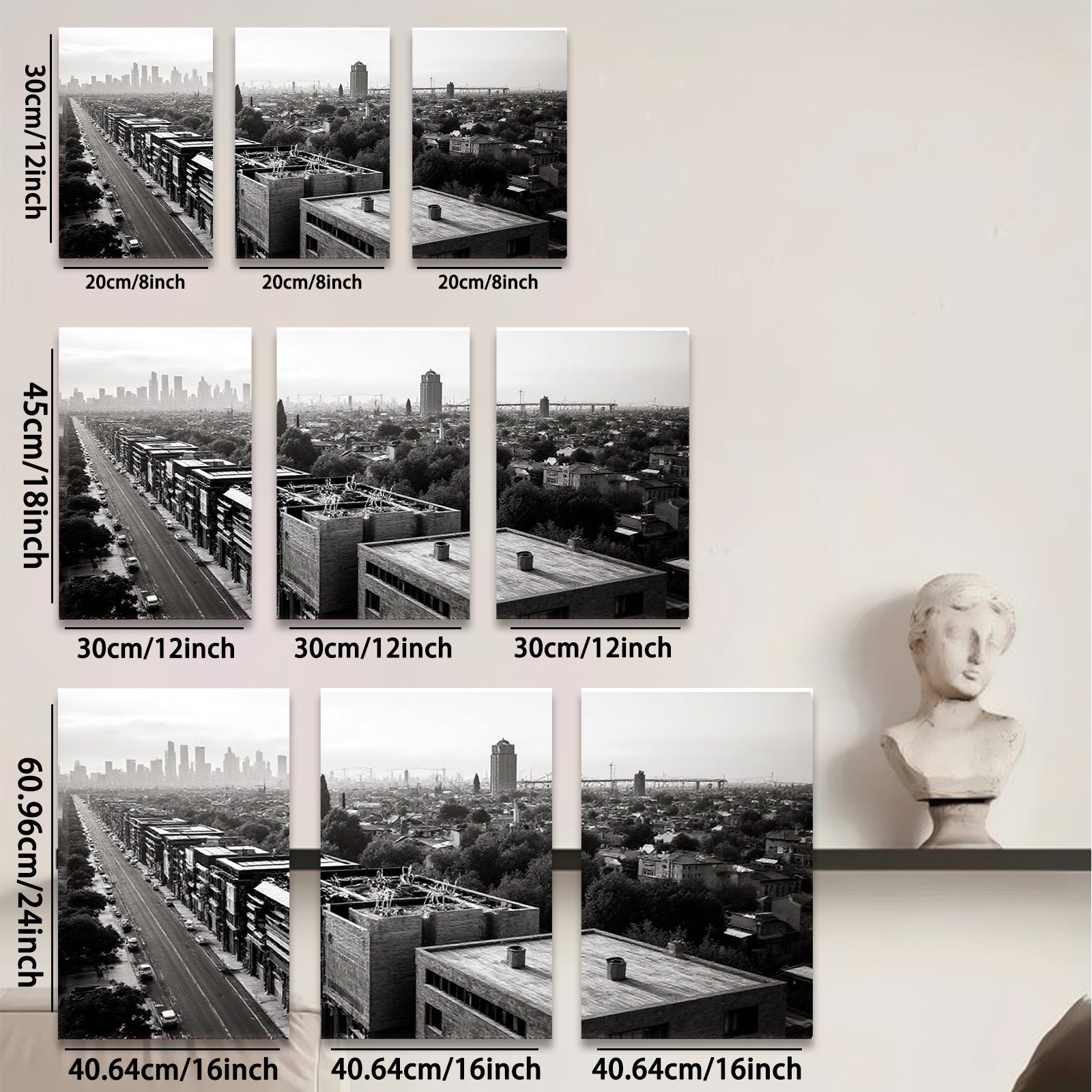 2D flat 1pc Cityscape View Modern Wall Art Living Room Bedroom Home Decor Farmhouse Style Canvas Prints Large Size Trending Now