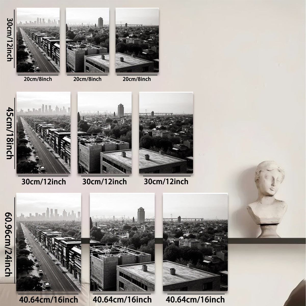 2D flat 1pc Cityscape View Modern Wall Art Living Room Bedroom Home Decor Farmhouse Style Canvas Prints Large Size Trending Now