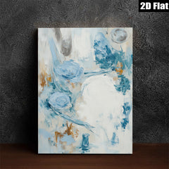 2D flat 1pc Coastal Abstract Brushstrokes Serene Blue Wall Art for Living Room Bedroom Modern Farmhouse Decor Gallery Wrapped Canvas Prints Ready to Hang