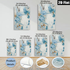 2D flat 1pc Coastal Abstract Brushstrokes Serene Blue Wall Art for Living Room Bedroom Modern Farmhouse Decor Gallery Wrapped Canvas Prints Ready to Hang