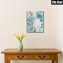 2D flat 1pc Coastal Abstract Brushstrokes Serene Blue Wall Art for Living Room Bedroom Modern Farmhouse Decor Gallery Wrapped Canvas Prints Ready to Hang