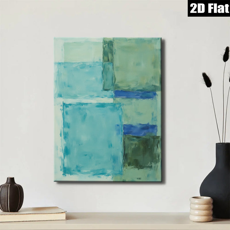 2D flat 1pc Coastal Abstract Canvas Wall Art Modern Geometric Painting Living Room Bedroom Decor Farmhouse Style Gallery Wrapped Ready to Hang