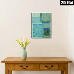 2D flat 1pc Coastal Abstract Canvas Wall Art Modern Geometric Painting Living Room Bedroom Decor Farmhouse Style Gallery Wrapped Ready to Hang