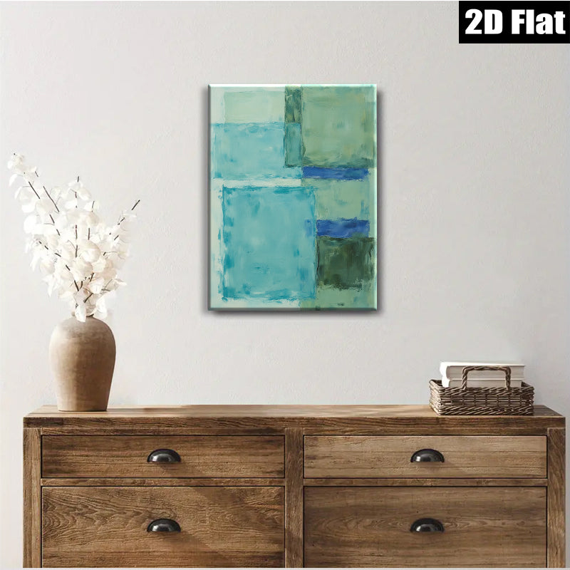 2D flat 1pc Coastal Abstract Canvas Wall Art Modern Geometric Painting Living Room Bedroom Decor Farmhouse Style Gallery Wrapped Ready to Hang