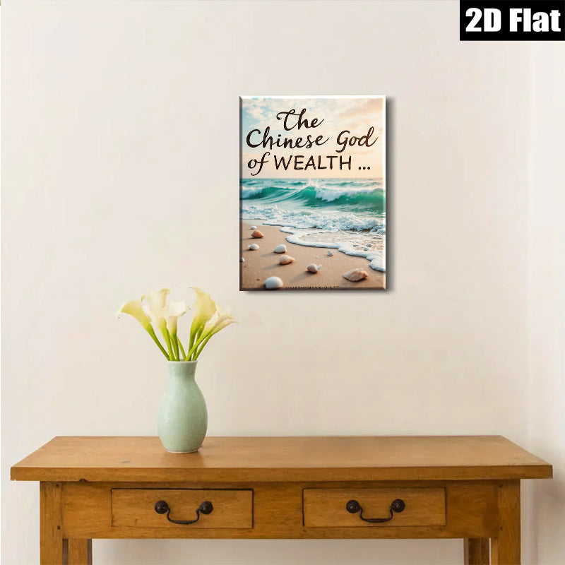 2D flat 1pc Coastal Beach Shells Ocean Wave Serenity Living Room Bedroom Wall Decor Farmhouse Style Gallery Wrapped Canvas Print for Home Decoration Modern Art