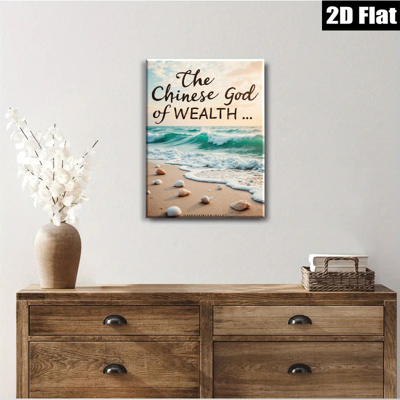 2D flat 1pc Coastal Beach Shells Ocean Wave Serenity Living Room Bedroom Wall Decor Farmhouse Style Gallery Wrapped Canvas Print for Home Decoration Modern Art