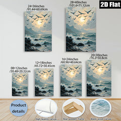 2D flat 1pc Coastal Birds Soaring Ocean Waves Living Room Bedroom Gallery Wall Art Modern Farmhouse Rustic Decor Home Gifts