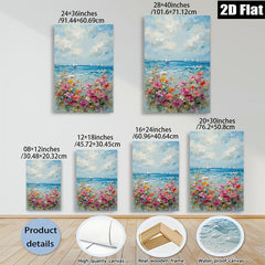 2D flat 1pc Coastal Bloom Sailing Boats Ocean View Wall Art Canvas Prints for Living Room Bedroom Home Decor Farmhouse Style Modern Artwork