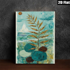 2D flat 1pc Coastal Botanical Abstract Canvas Wall Art for Living Room Bedroom Modern Farmhouse Decor Gallery Wrapped Ready to Hang