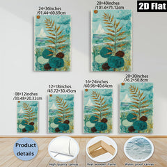 2D flat 1pc Coastal Botanical Abstract Canvas Wall Art for Living Room Bedroom Modern Farmhouse Decor Gallery Wrapped Ready to Hang