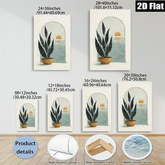 2D flat 1pc Coastal Botanical Wall Art Modern Farmhouse Living Room Bedroom Decor Gallery Wrapped Canvas Prints for Home Office Gallery Wall D��cor