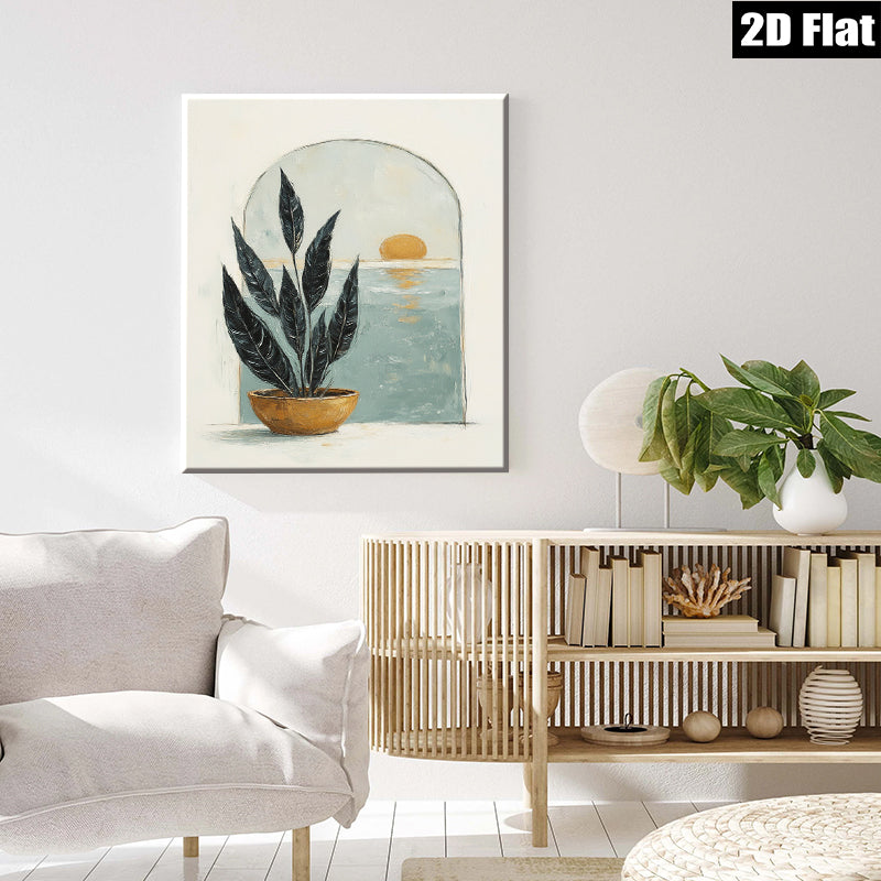 2D flat 1pc Coastal Botanical Wall Art Modern Farmhouse Living Room Bedroom Decor Gallery Wrapped Canvas Prints for Home Office Gallery Wall D��cor