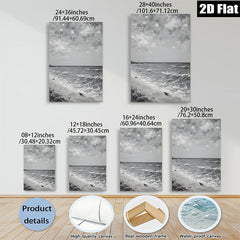 2D flat 1pc Coastal Dog Beach Scene Wall Art Modern Farmhouse Decor Living Room Bedroom Gallery Wrapped Canvas Prints for Home Office Decoration