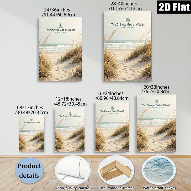 2D flat 1pc Coastal Dune Grass Beach Scene Wall Art for Living Room Bedroom Home Decor Farmhouse Style Canvas Prints Modern Aesthetic Gallery Wrapped Ready to Hang