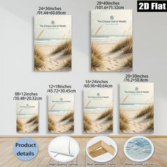 2D flat 1pc Coastal Dune Grass Beach Scene Wall Art for Living Room Bedroom Home Decor Farmhouse Style Canvas Prints Modern Aesthetic Gallery Wrapped Ready to Hang