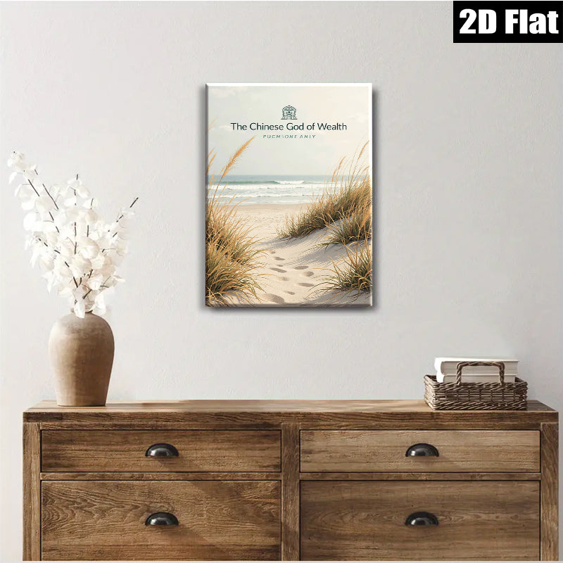 2D flat 1pc Coastal Dune Grass Beach Scene Wall Art for Living Room Bedroom Home Decor Farmhouse Style Canvas Prints Modern Aesthetic Gallery Wrapped Ready to Hang