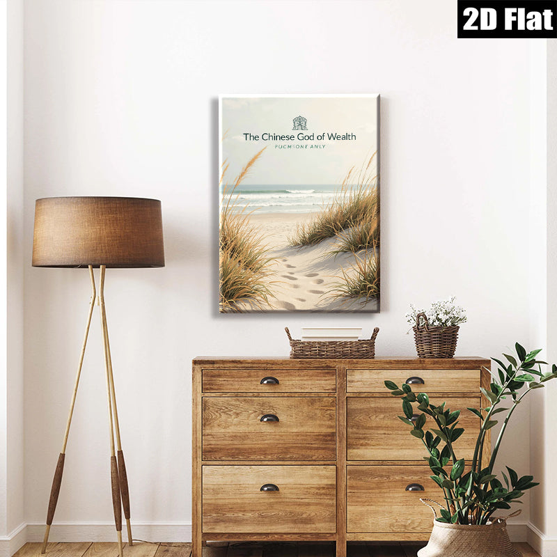 2D flat 1pc Coastal Dune Grass Beach Scene Wall Art for Living Room Bedroom Home Decor Farmhouse Style Canvas Prints Modern Aesthetic Gallery Wrapped Ready to Hang