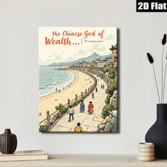2D flat 1pc Coastal European Cityscape Wall Art Living Room Bedroom Home Decor Canvas Prints Modern Farmhouse Style Gallery Wrapped Pictures Ready to Hang Family Room Artwork