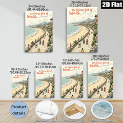 2D flat 1pc Coastal European Cityscape Wall Art Living Room Bedroom Home Decor Canvas Prints Modern Farmhouse Style Gallery Wrapped Pictures Ready to Hang Family Room Artwork