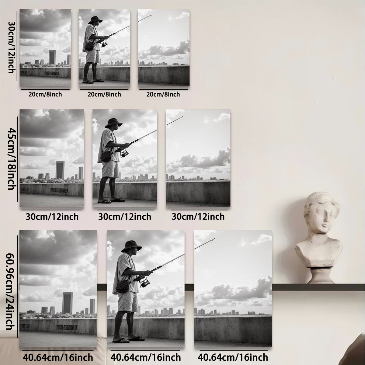 2D flat 1pc Coastal Fisherman City View Wall Art Modern Home Decor Living Room Bedroom Canvas Prints Farmhouse Style Trending Now Gallery Wrapped Ready To Hang