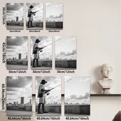 2D flat 1pc Coastal Fisherman City View Wall Art Modern Home Decor Living Room Bedroom Canvas Prints Farmhouse Style Trending Now Gallery Wrapped Ready To Hang