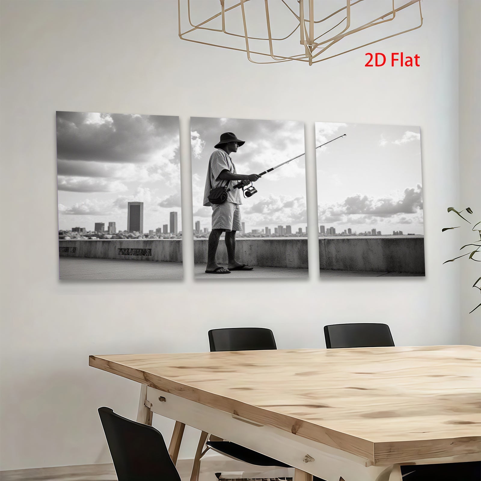 2D flat 1pc Coastal Fisherman City View Wall Art Modern Home Decor Living Room Bedroom Canvas Prints Farmhouse Style Trending Now Gallery Wrapped Ready To Hang