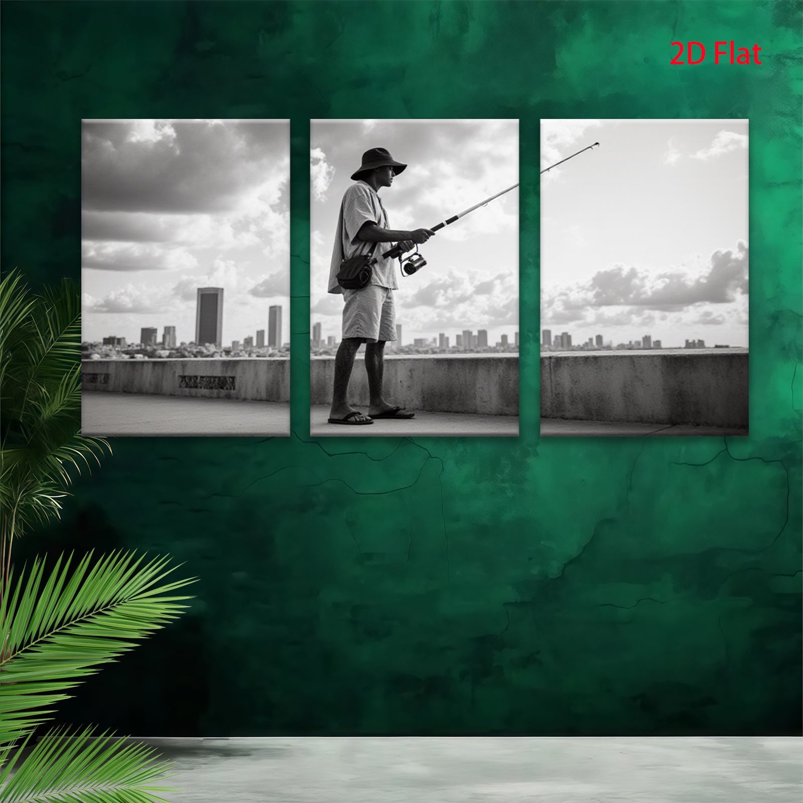 2D flat 1pc Coastal Fisherman City View Wall Art Modern Home Decor Living Room Bedroom Canvas Prints Farmhouse Style Trending Now Gallery Wrapped Ready To Hang