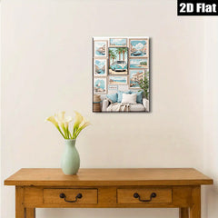 2D flat 1pc Coastal Italy Landscape Wall Art Pictures for Living Room Bedroom Home Decor Canvas Prints Modern Farmhouse Style
