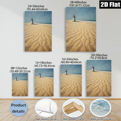 2D flat 1pc Coastal Lighthouse Beach Scene Wall Art for Living Room Bedroom Home Decor Modern Farmhouse Rustic Gallery Wrapped Canvas Prints