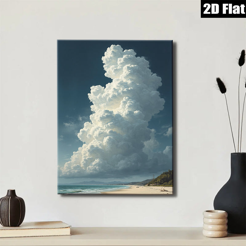 2D flat 1pc Coastal Majesty Dramatic Sky Beach Scene Wall Decor Living Room Bedroom Modern Farmhouse Gallery Wrapped Canvas Prints Ready To Hang