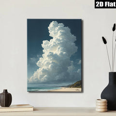2D flat 1pc Coastal Majesty Dramatic Sky Beach Scene Wall Decor Living Room Bedroom Modern Farmhouse Gallery Wrapped Canvas Prints Ready To Hang