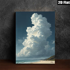 2D flat 1pc Coastal Majesty Dramatic Sky Beach Scene Wall Decor Living Room Bedroom Modern Farmhouse Gallery Wrapped Canvas Prints Ready To Hang