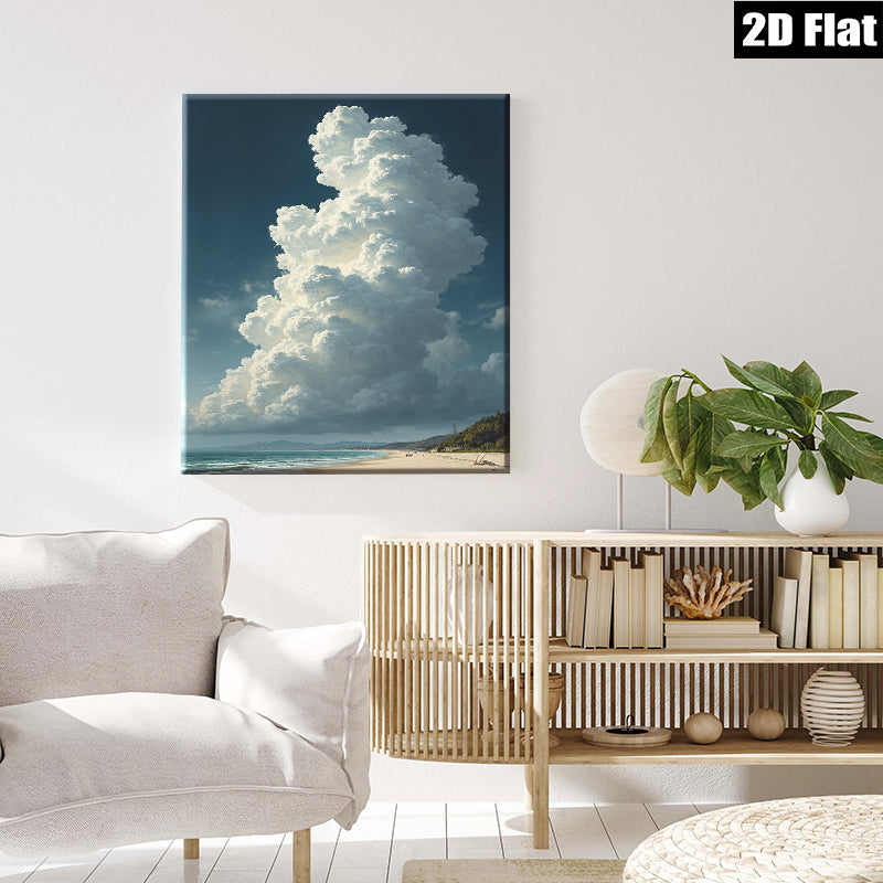 2D flat 1pc Coastal Majesty Dramatic Sky Beach Scene Wall Decor Living Room Bedroom Modern Farmhouse Gallery Wrapped Canvas Prints Ready To Hang