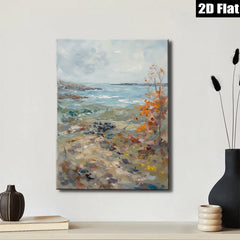 2D flat 1pc Coastal Marsh Landscape Painting serene beach vibes living room bedroom gallery wall art farmhouse decor modern rustic style