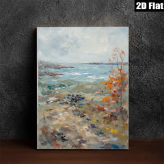 2D flat 1pc Coastal Marsh Landscape Painting serene beach vibes living room bedroom gallery wall art farmhouse decor modern rustic style