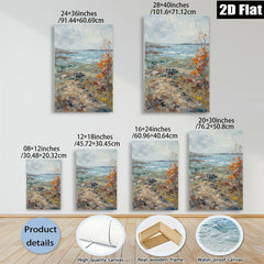 2D flat 1pc Coastal Marsh Landscape Painting serene beach vibes living room bedroom gallery wall art farmhouse decor modern rustic style
