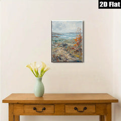2D flat 1pc Coastal Marsh Landscape Painting serene beach vibes living room bedroom gallery wall art farmhouse decor modern rustic style