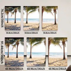 2D flat 1pc Coastal Palm Beach Scene Wall Art for Living Room Bedroom Home Decor Modern Farmhouse Style Gallery Wrapped Canvas Prints Ready to Hang
