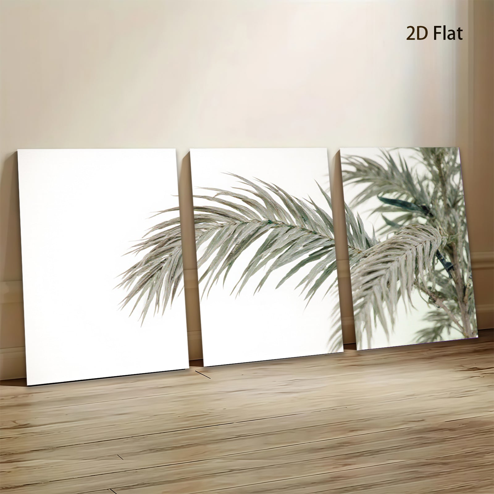 2D flat 1pc Coastal Palm Frond Beach Wall Art Living Room Bedroom Decor Gallery Wrapped Canvas Prints Modern Farmhouse Rustic Home Decorations