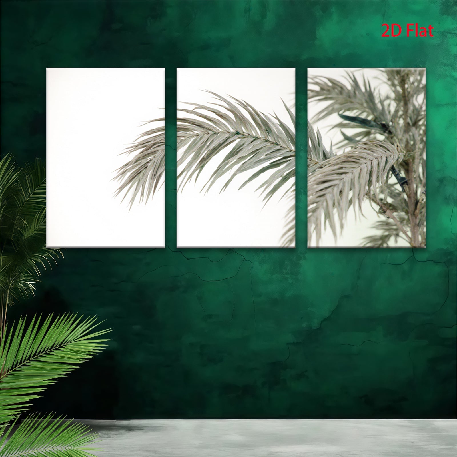 2D flat 1pc Coastal Palm Frond Beach Wall Art Living Room Bedroom Decor Gallery Wrapped Canvas Prints Modern Farmhouse Rustic Home Decorations